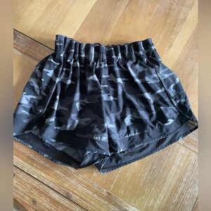 Athleta Black Mesh Racer Shorts